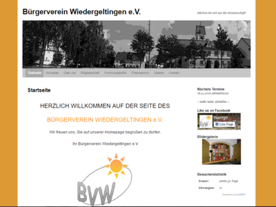 Screenshot uder Homepage des Bürgervereins